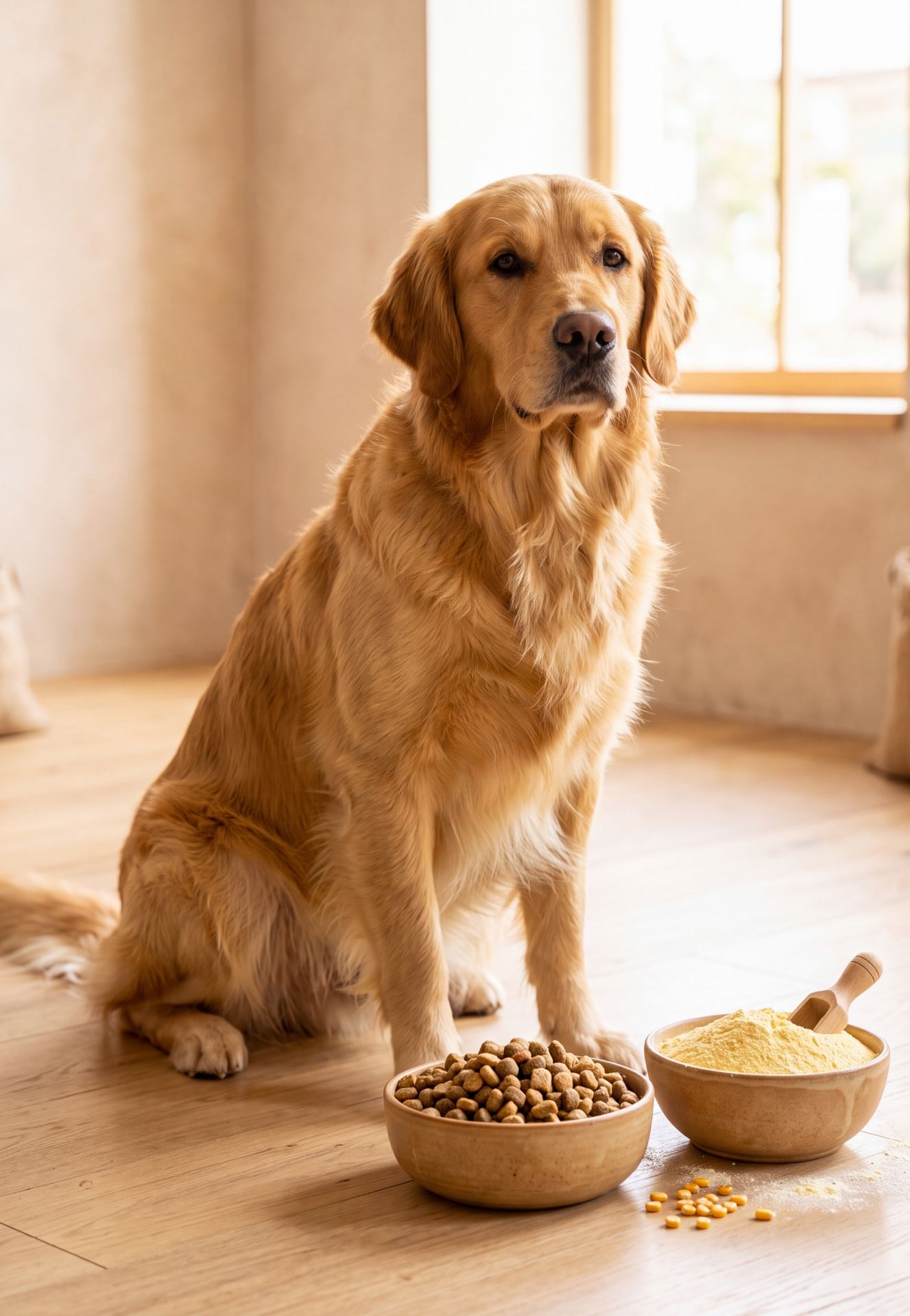 Farine de maïs pour la formulation de croquettes et aliments pour animaux de compagnie.